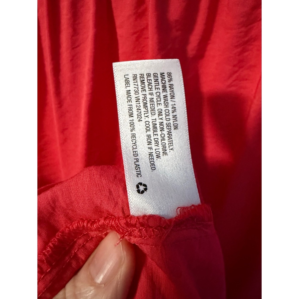 A New Day Peplum Top Womens XS Coral Red V-Neck‎ Sleeveless - Picture 3 of 6